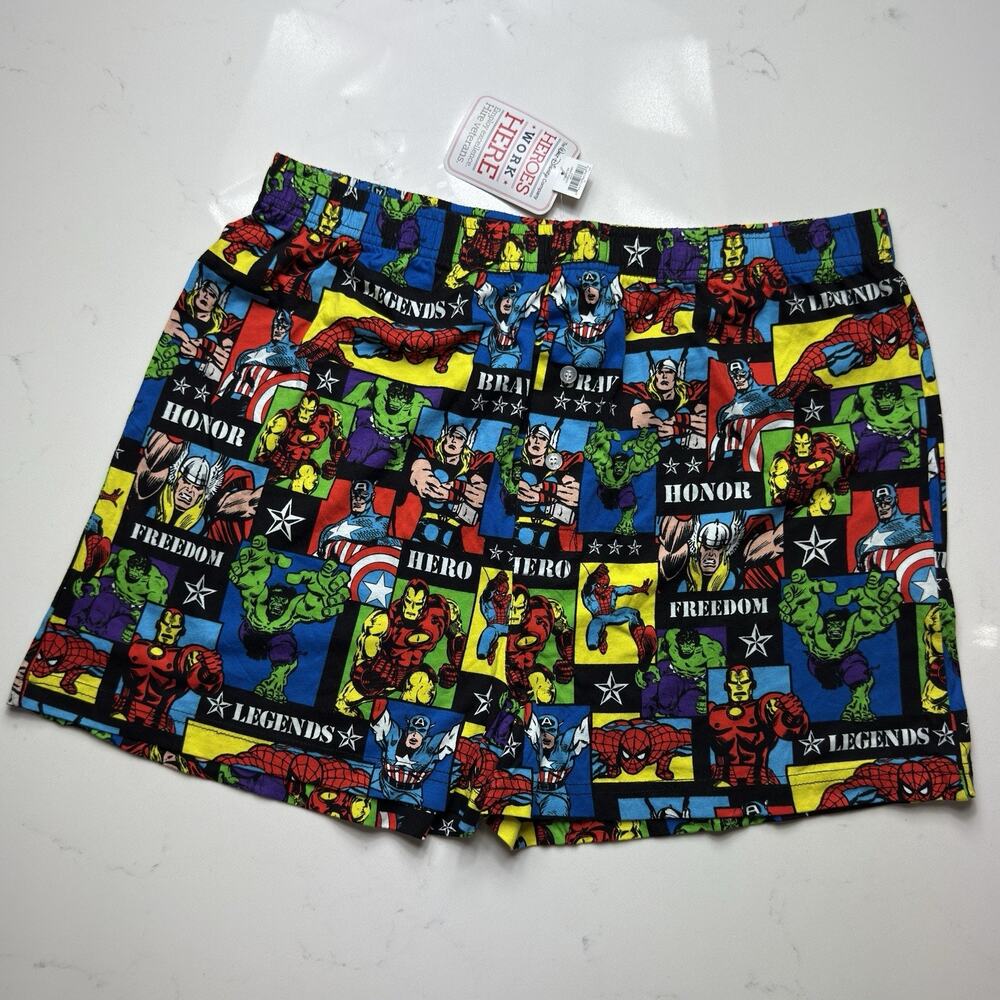 Men’s XL Marvel Superhero Print Shorts/Boxers Loungewear PJS Disney Heroes